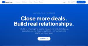 SalezForge CRM platform homepage
