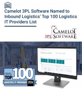 Camelot 3PL Software, a leading provider of comprehensive provider of third party logistics (3PL) warehouse management technology, today announced that it has been selected for the Inbound Logistics Top 100 Logistics IT Providers List, a recognition highlighting the most innovative and impactful technology partners serving the global supply chain Camelot 3PL Software Announcement of Inbound Logistics Top 100