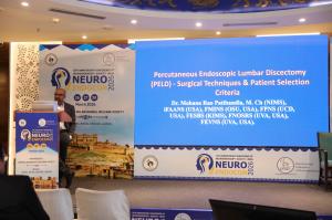 The 12th Anniversary Conference of the Neuroendoscopy Society of India, NEUROENDOCON 2026, was held in Jaipur, bringing together neurosurgeons and researchers to discuss developments in minimally invasive brain and spine surgery Dr Mohana Rao Patibandla presenting on percutaneous endoscopic lumbar discectomy at Neuroendocon 2026 conference in Jaipur