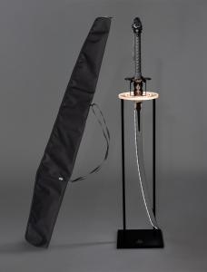 Complete Set includes the full-scale interactive sword, LED Light Ring Display Stand and custom soft case