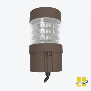 BORB 14-19-24 LED Round Flat-Top Louvered Reflector Bollard Light (Bollard Head)