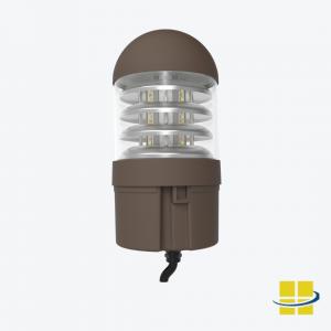 ORBE 14-19-24 LED Round Dome-Top Louvered Reflector Bollard Light (Bollard Head)