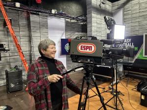 Behind the scenes at ESPN with Mary Walton (Photo Credit: ESPN Images) is featured in new “Sports Heaven: The Birth of ESPN” documentary.