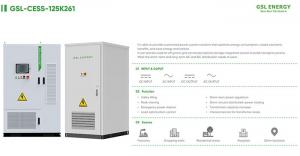 GSL Energy has seen a number of multi-scenario MW-scale projects come to fruition, further enhancing its global delivery capabilities across the commercial, industrial and storage sectors 125kW x 261kWh All in one liquid-cooled energy storage
