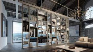 Italian living room wall unit system Composit Cucine at B Design Denver Colorado showroom