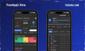 Écrans de Football Xtra en français avec probabilité de victoire de 39% pour Liverpool en quarts de finale de Ligue des champions et classement Ligue 1 2025/26 avec PSG premier à 63 points