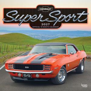This is the cover image of the BrownTrout Officially Licensed 2027 Chevrolet Super Sport Square Wall Calendar.
