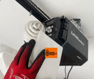 Close-up of a smart garage door opener repair in Canyon Country 91387 for the 2026 Rapid-Safe program.