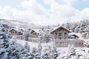 Canadian-designed development enters phased opening: first hotel operating, four more internationally branded hotels scheduled for 2026, with 23 buildings, 73 chalets and 100+ km of ski trails once complete