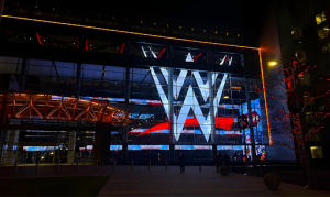 WWE’s iconic seven-story logo sculpture