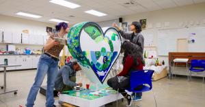 College of Western Idaho Art Club’s students paint Heart installation