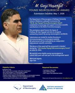 Applications Open for the “M. Gazi Yaşargil Young Neurosurgeon Award,” One of the World’s Most Prestigious Neurosurgery Honors M. Gazi Yaşargil Young Neurosurgeon Award