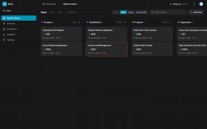 A screen capture of the integrated CRM pipeline 
