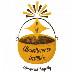 Ubuntuverse Institute logo — gold calabash emblem with Universal Dignity tagline