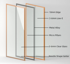 Vacuum-insulated glass structure