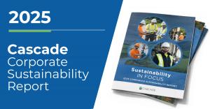 cover page of Cascade Environmental's 2025 Corporate Sustainability Report with theme 