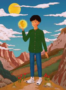 Hidden Sun and the Alchemy of Light book cover by debut author Shahrooz Shekaraubi, a mythic fantasy novel about light, transformation, and the journey within.