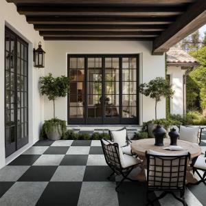 Legions Midnight Montage, 24" x 24" - 2CM Outdoor Porcelain Paver available at AquaBluMosaics.com
