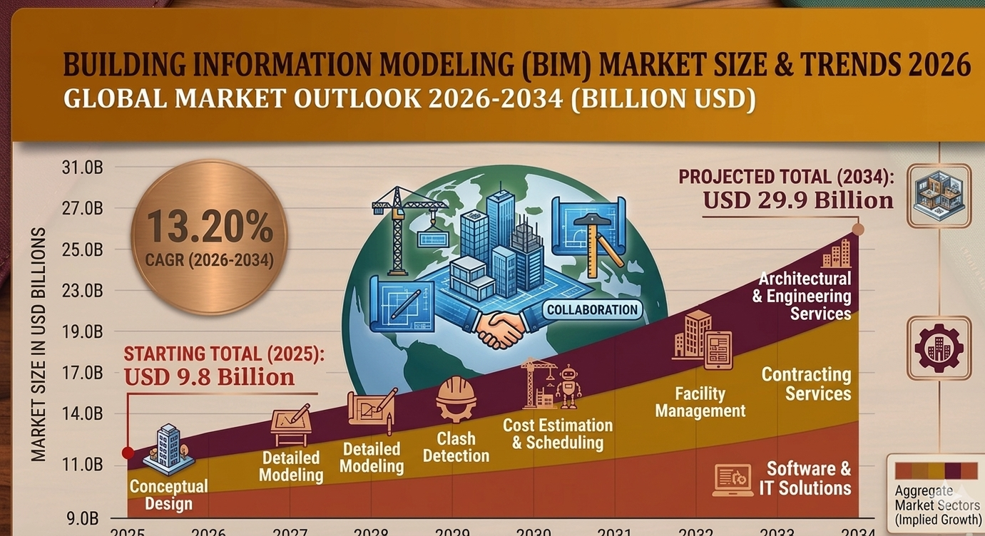 Building Information Modeling (BIM) Market Size and Share 2026 | USD 29.9 Billion by 2034