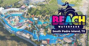 Aerial View of Beach Waterpark on South Padre Island showing the various attractions and family fun for all ages.