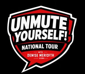 A logo for the UnMute Tour that uses "UnMute Yourself" in a Quote
