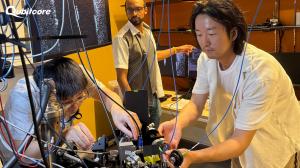 Qubitcore R&D members in a laboratory at OIST in Okinawa, Japan.