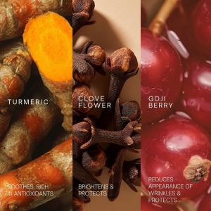 The Radiance Complex Plumping Serum features active botanical extracts that nourish and brighten the skin, including turmeric and clove flower.