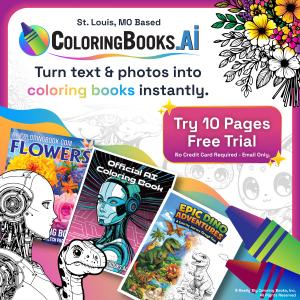 ColoringBooks.AI helps you create, upload, print, bind, and distribute your creations! A property of Really Big Coloring Books®, Inc. that's been trusted by millions of Americans and businesses for over 40 years.