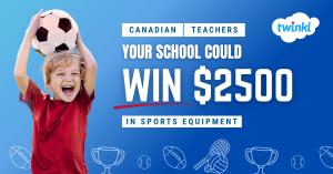 Twinkl Canada is launching a national contest this May to award one Canadian school $2,500 toward sports and physical education equipment Student shows excitement in youth sports