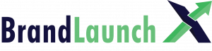 BrandLaunchX logo showing a green and blue X