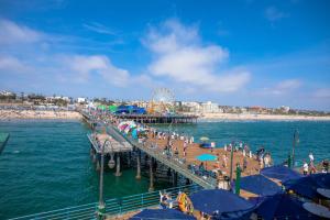 Santa Monica Pier With Santa Monica Hotels and Beach View Photo
