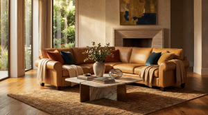 Cognac Leather Sofa