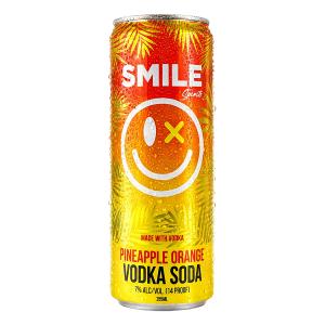 Smile Spirits Pineapple Orange Vodka Soda ready-to-drink cocktail can on white background