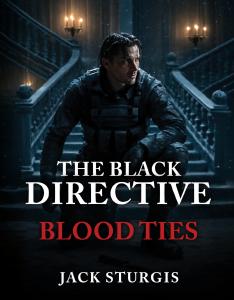 A promotional image of The Black Directive by Jack Sturgis. Available from Spines.