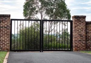 black iron driveway gate