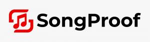 SongProof logo with red music note icon and black SongProof text.
