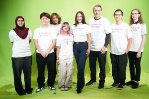Luisa Diaz with students