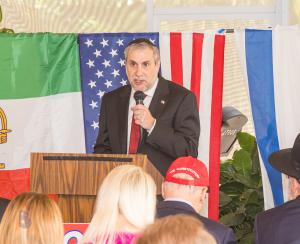 Kaufman speaking at fundraiser discussing Iranian threat