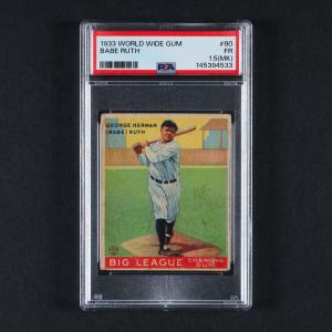 1933 World Wide Gum #80 Babe Ruth