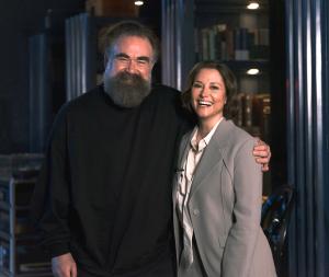 Actress Chyler Leigh stands for a photograph alongside Chris Collins, host of Books That Changed My Life.