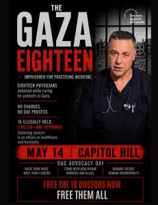 Doctors Against Genocide will lead an advocacy day on the Hill in Washington, DC on May 14, demanding the release of the