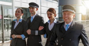 Airline crew airport