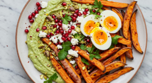 Creamy Avocado Dip with Sweet Potato Fries: A Fibre-Rich Summer Recipe.  Photo Credit: World Avocado Organisation