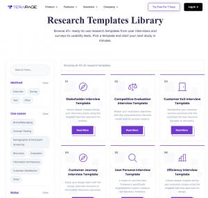 Research Templates on Terapage AI Market Research Platform