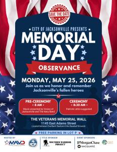 City of Jacksonville Military Affairs and Veterans Department to Host Memorial Day Observance