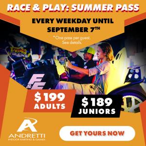 Andretti Indoor Karting & Games 2026 Summer Pass -More than Racing