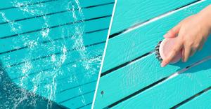 AquaCurve HDPS material detail on an in-pool lounge chair for sun shelves