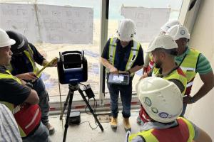 ALEC Construction Records 73% Time Savings on Major Integrated Resort in Ras Al Khaimah with Mechasys Projected Reality 10 ALEC Construction site team utilizes the Mechasys XR Projector and a tablet interface to execute a foreman-led digital workflow in Ras Al Khaimah.