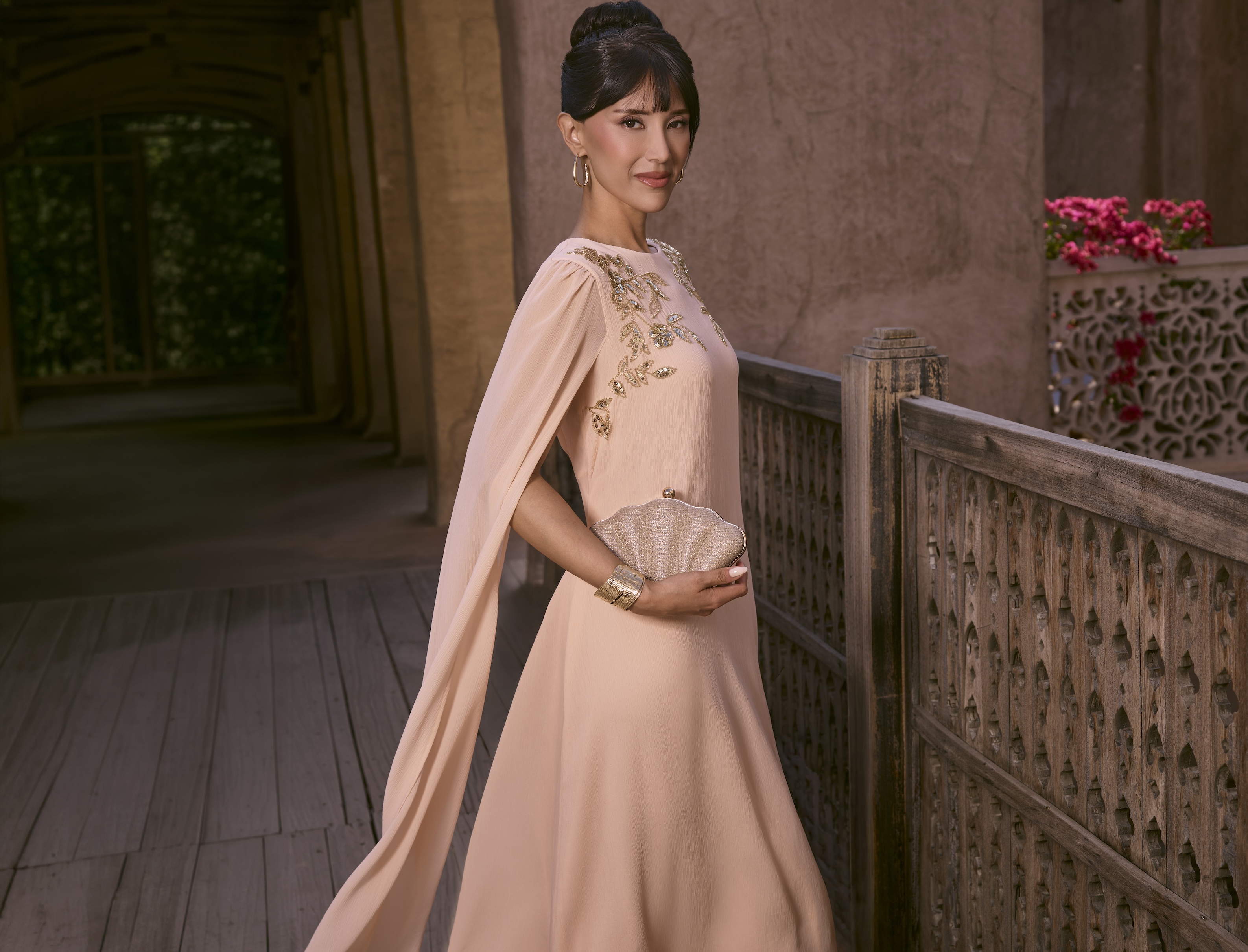 dress max fashion V-Neck Long Sleeve A-Line Midi Dress – MaxFashion USA main image 1