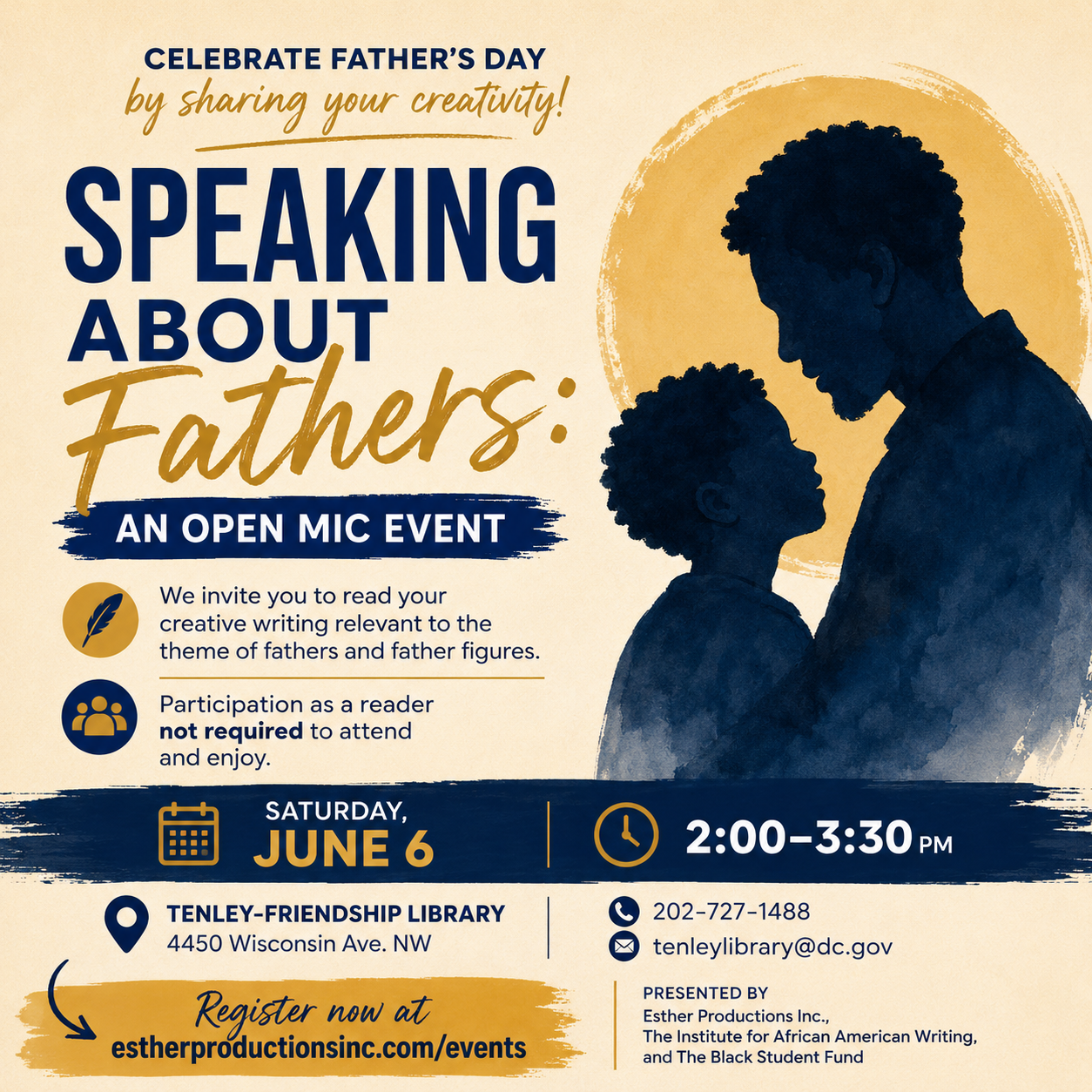 AWARD-WINNING POETS AND AUTHORS TO HEADLINE A SPECIAL SALUTE: ‘SPEAKING ABOUT FATHERS’